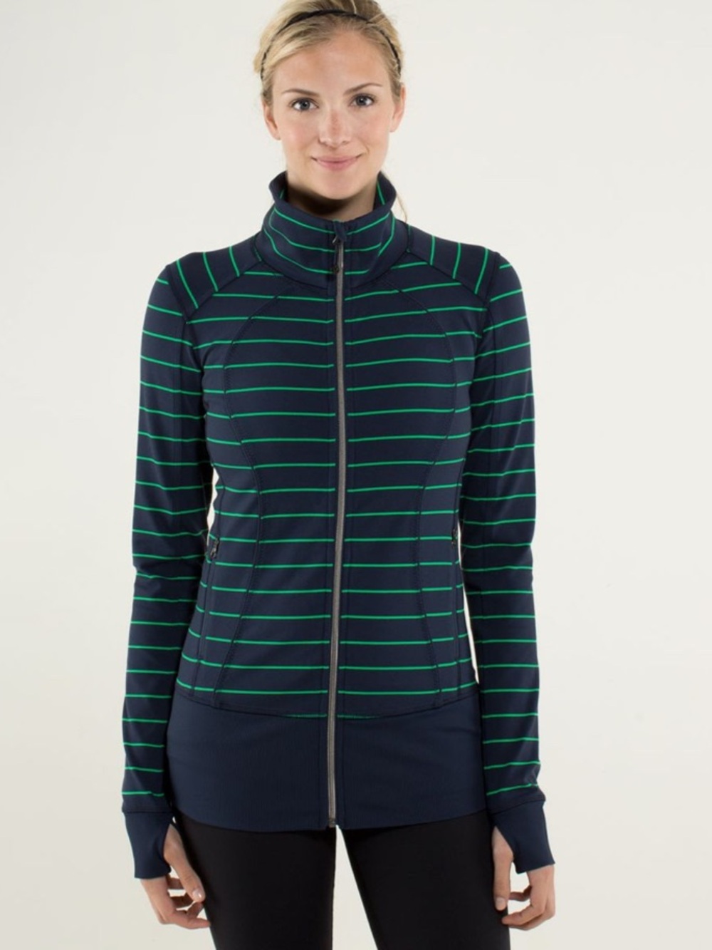 Lululemon Nice Asana Jacket Slalom Stripe Inkwell Size M